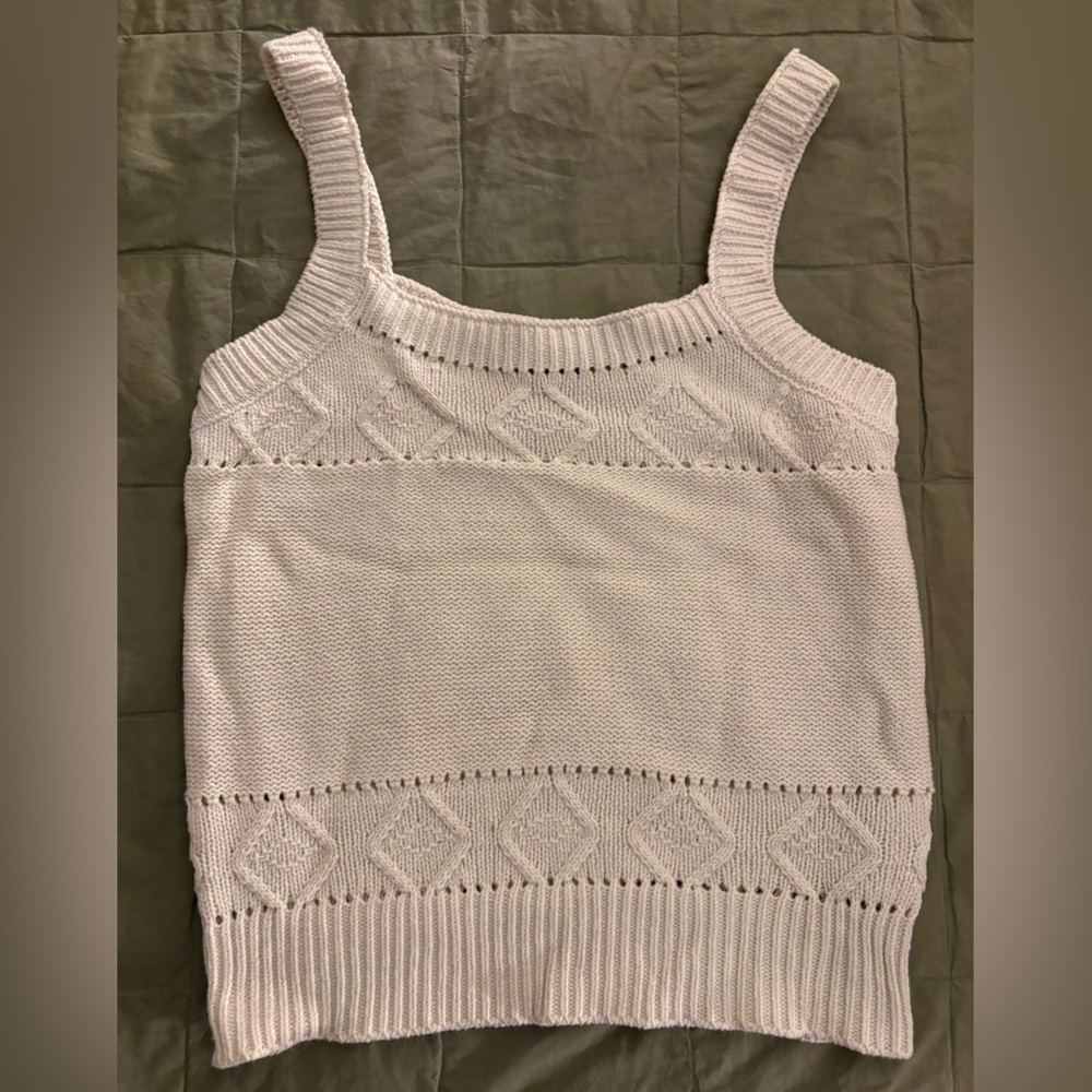 Forever 21 Cream Knit Sweater Tank